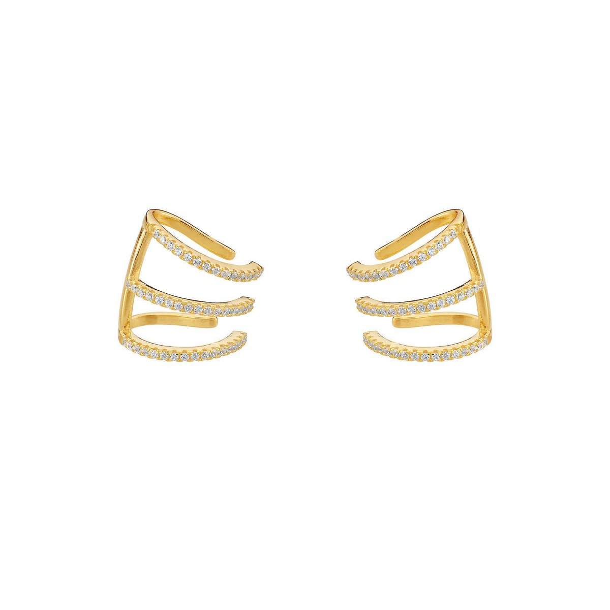 Earcuffs Garra Bañado en Oro