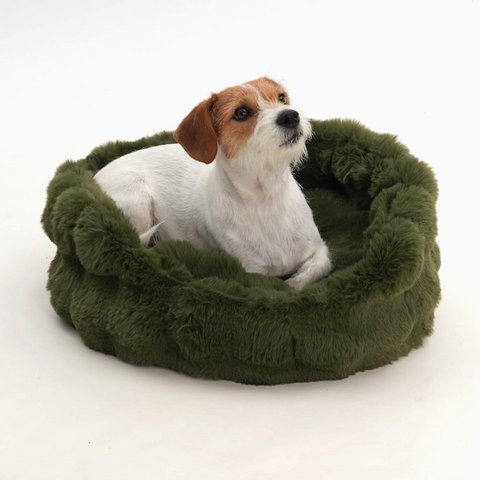 Hundekörbchen Nomi Kunstfell forest green