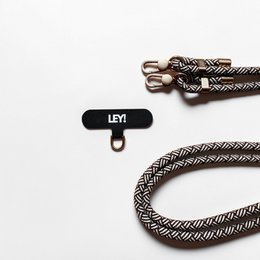 Mobile phone chain - brown-white MESSE