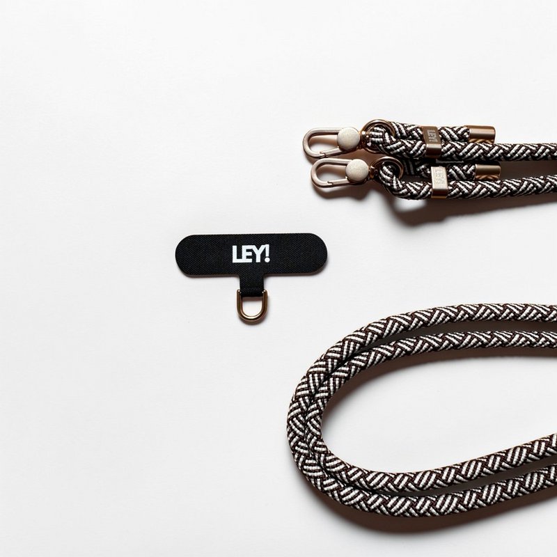 Mobile phone chain - brown-white MESSE