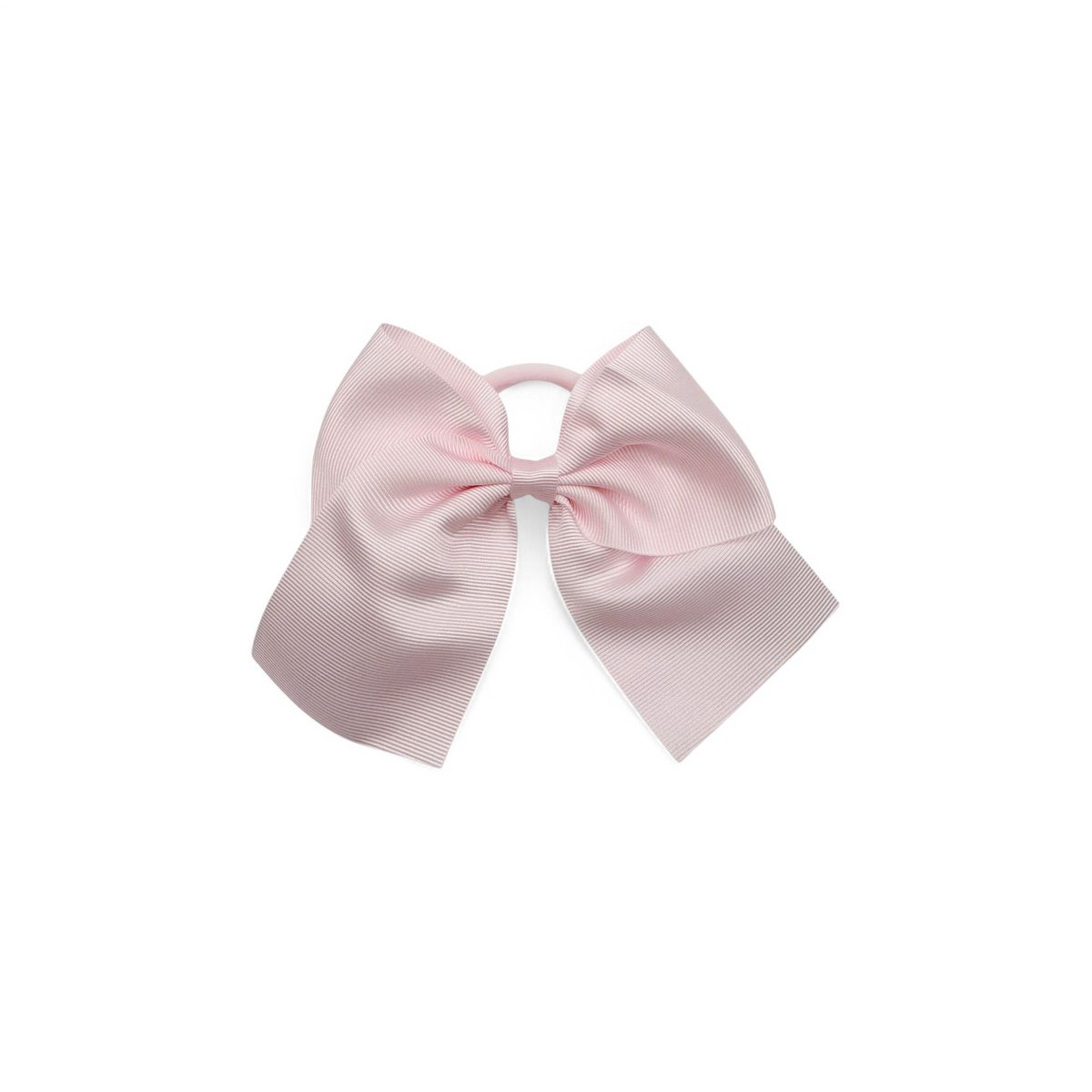Hair Bow with Acrylic Rubber Band - Grosgrain Ribbon - 11 x 9 cm - Pastel Pink