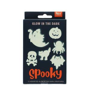 Glow in the dark stick-on shapes (box of 12) - Spooky