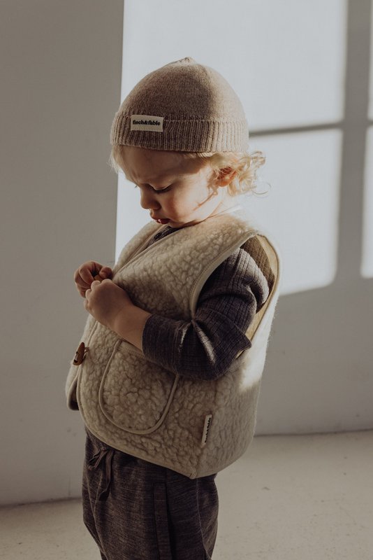 Gilet Sherpa en Laine - Lait