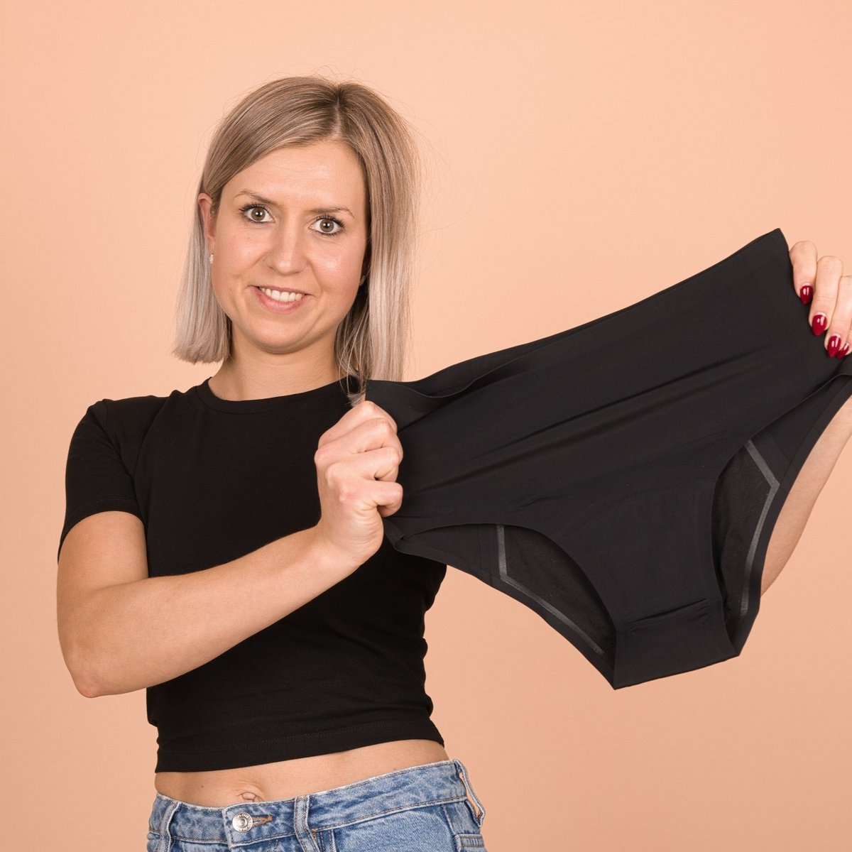 Emmy sømløs menstruation glide sort