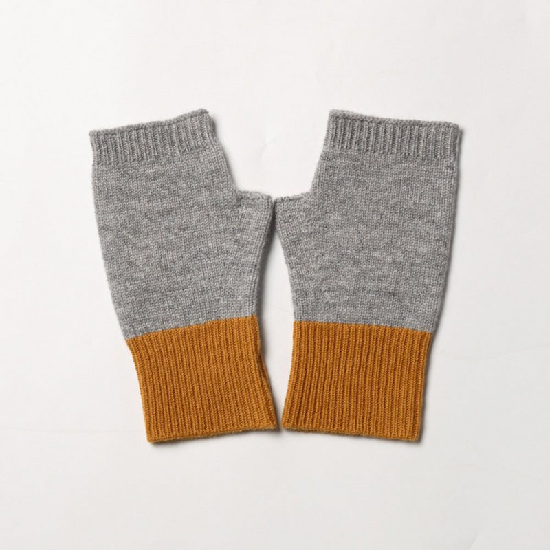 Fingerlose- 100% Cashmere Duo-Color Fingerless Handschuhe
