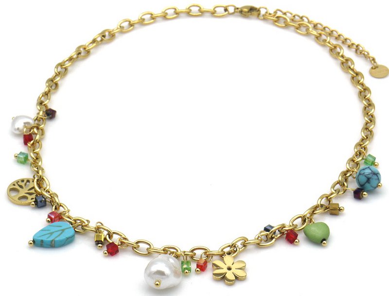 H-D24.2  N2503-033G S. Steel Necklace Charms 40-45cm