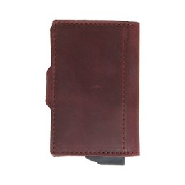 Card Case Plus Wallet Vintage Burgundy