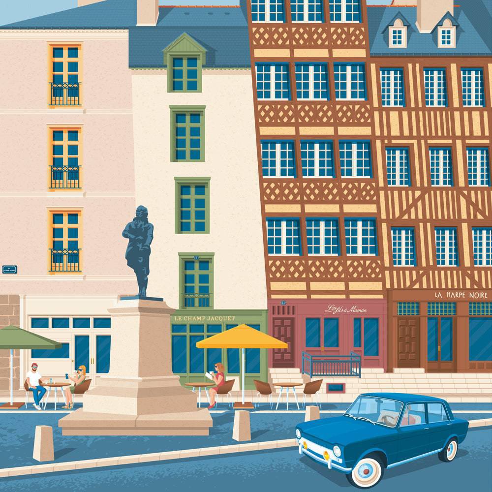 Vintage plakat z St Tropez | Plakat Miasto Saint Tropez Prowansja Lazurowe Wybrzeże Francja Kopia