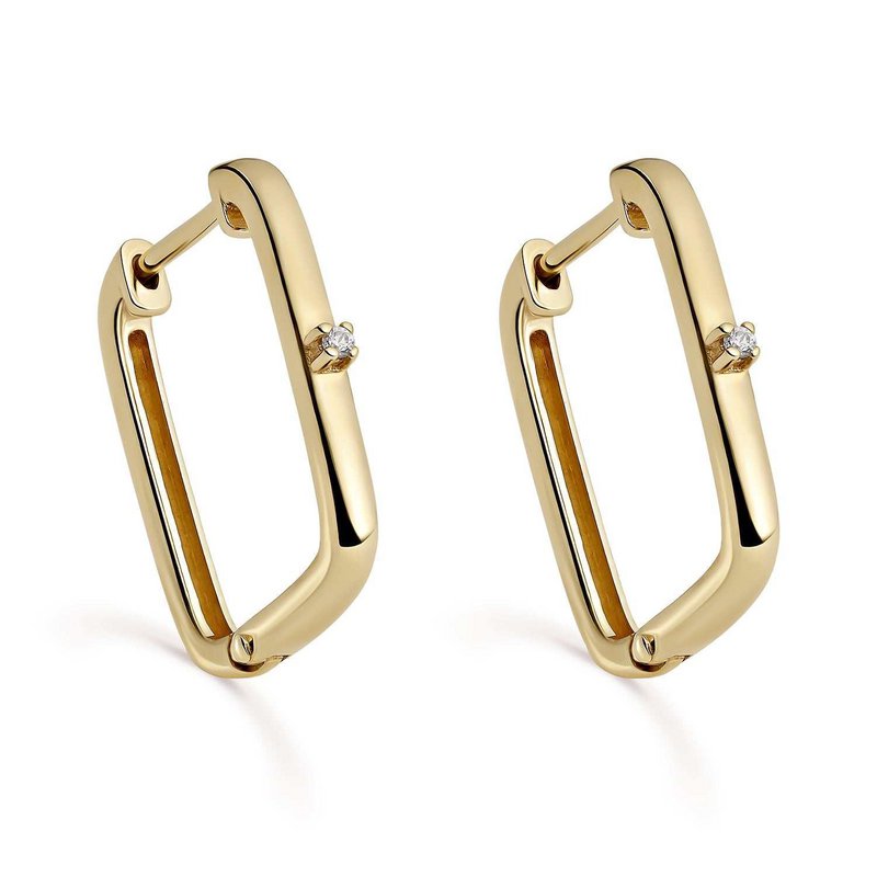 Orecchini a cerchio con diamanti 0,01 Cts HSI2