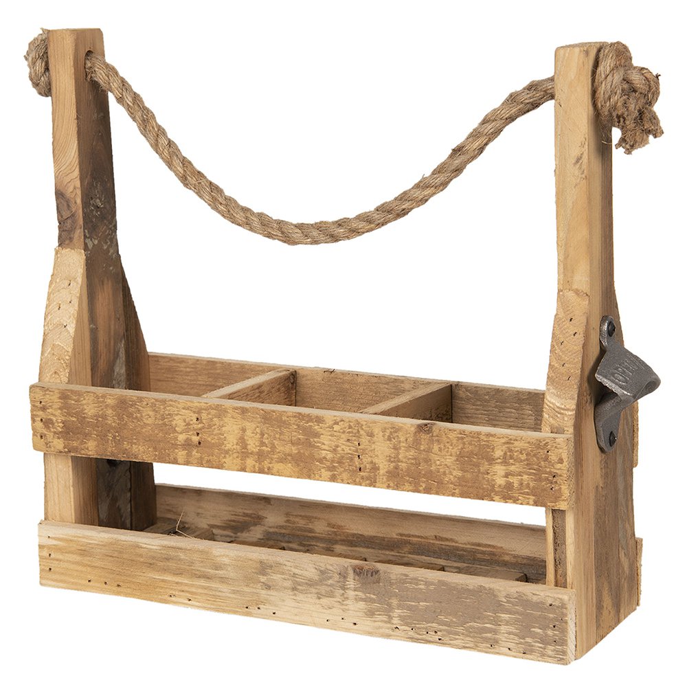 Bottle holder 32x11x32 cm brown wood bottle rack