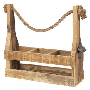 Bottle holder 32x11x32 cm brown wood bottle rack