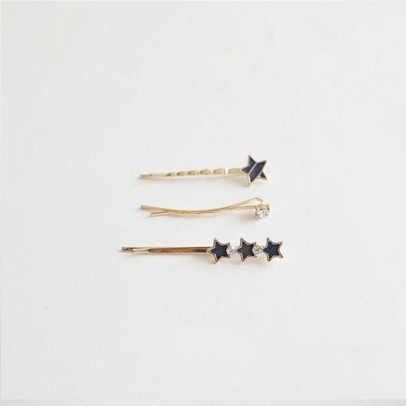 Hair clips - Trio Etoilé - Blue