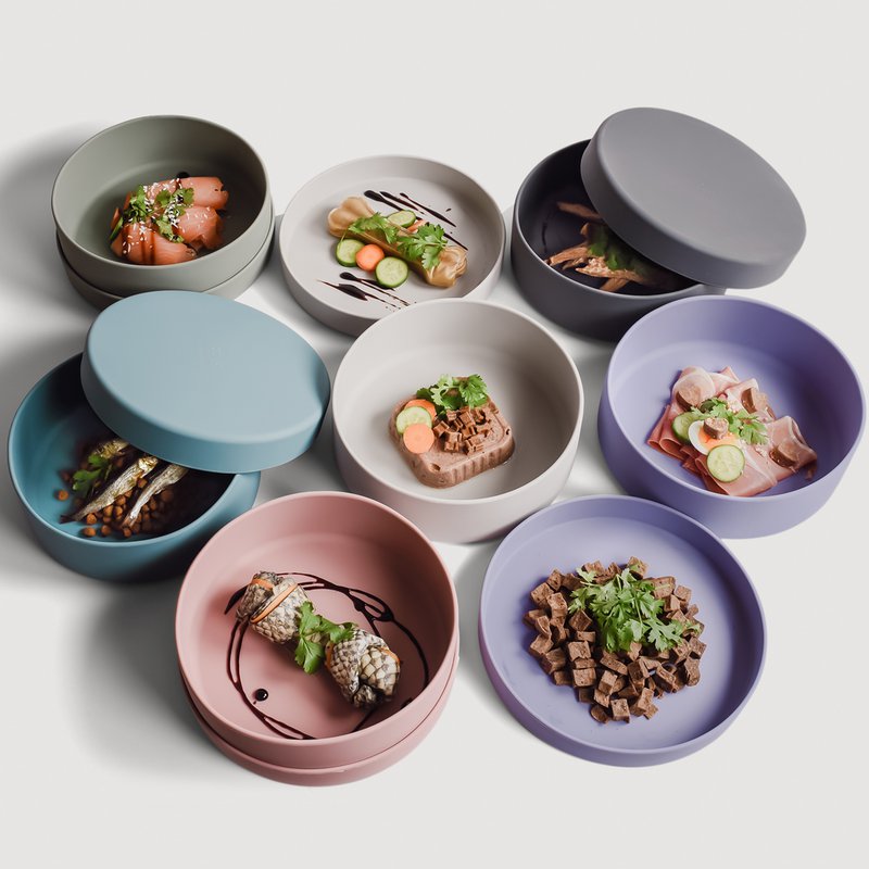 Ne & No® Silicone Food Bowl con tapa - 3 en 1 para perros y gatos
