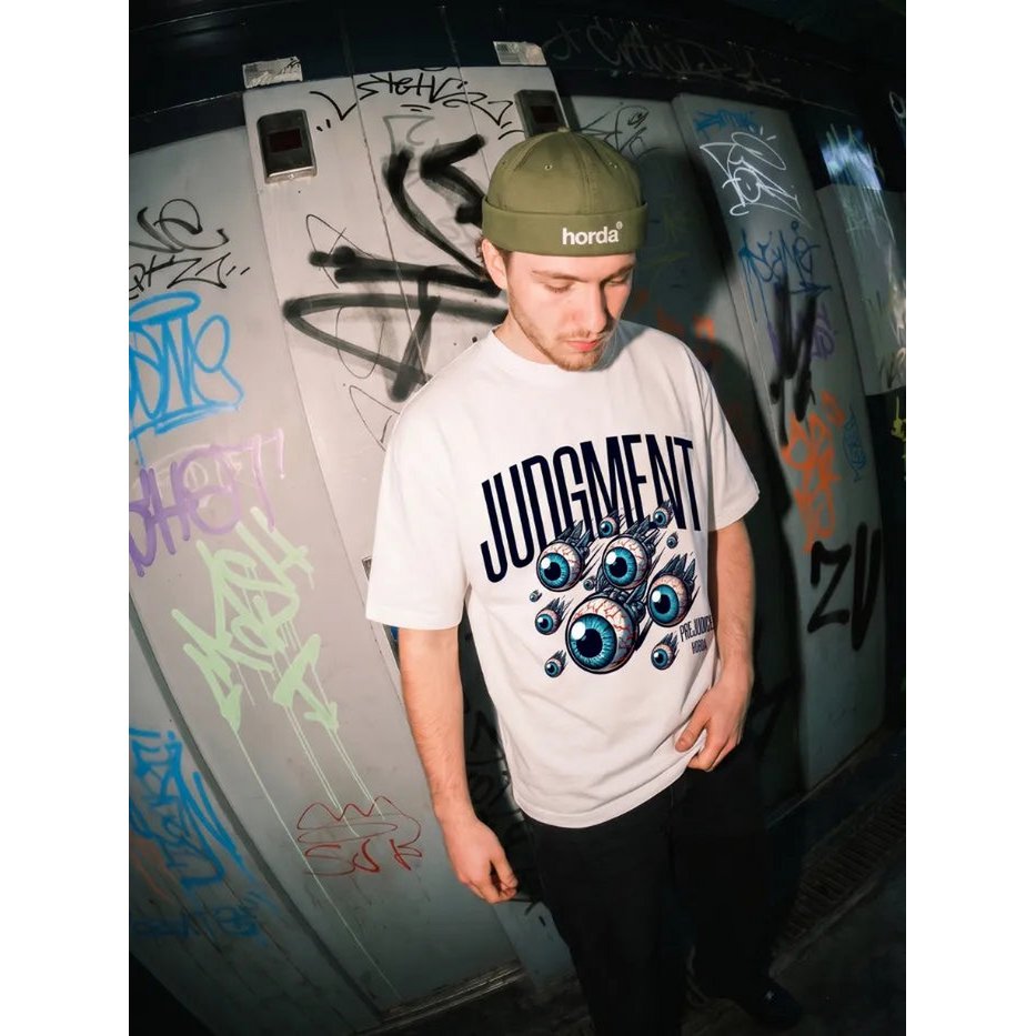 T-Shirt Bianca 220gr Oversize Cotone Made Italy Judgement