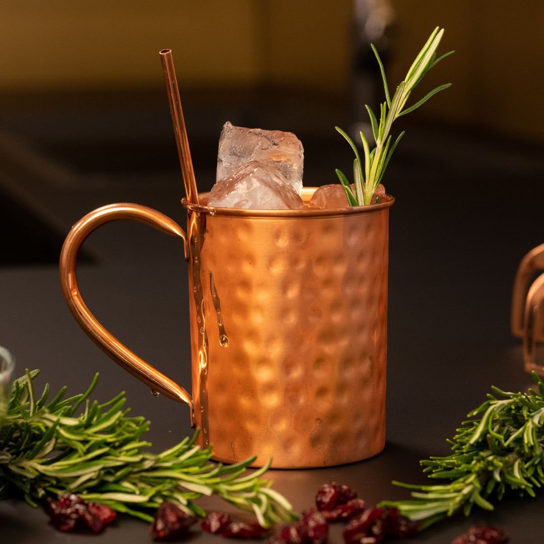 Cataleya kobber kop sæt - 2x cocktail kopper (hamret, 400 ml)