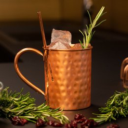 Cataleya kobber kop sæt - 2x cocktail kopper (hamret, 400 ml)