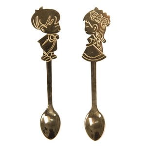 Spoons set of 2 12 cm gold -colored metal children tablespoons
