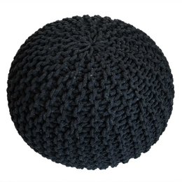Pouf Ø 55 H 37 H 37 Strickhocker Sitzpouf Bodenkissen nachhaltig