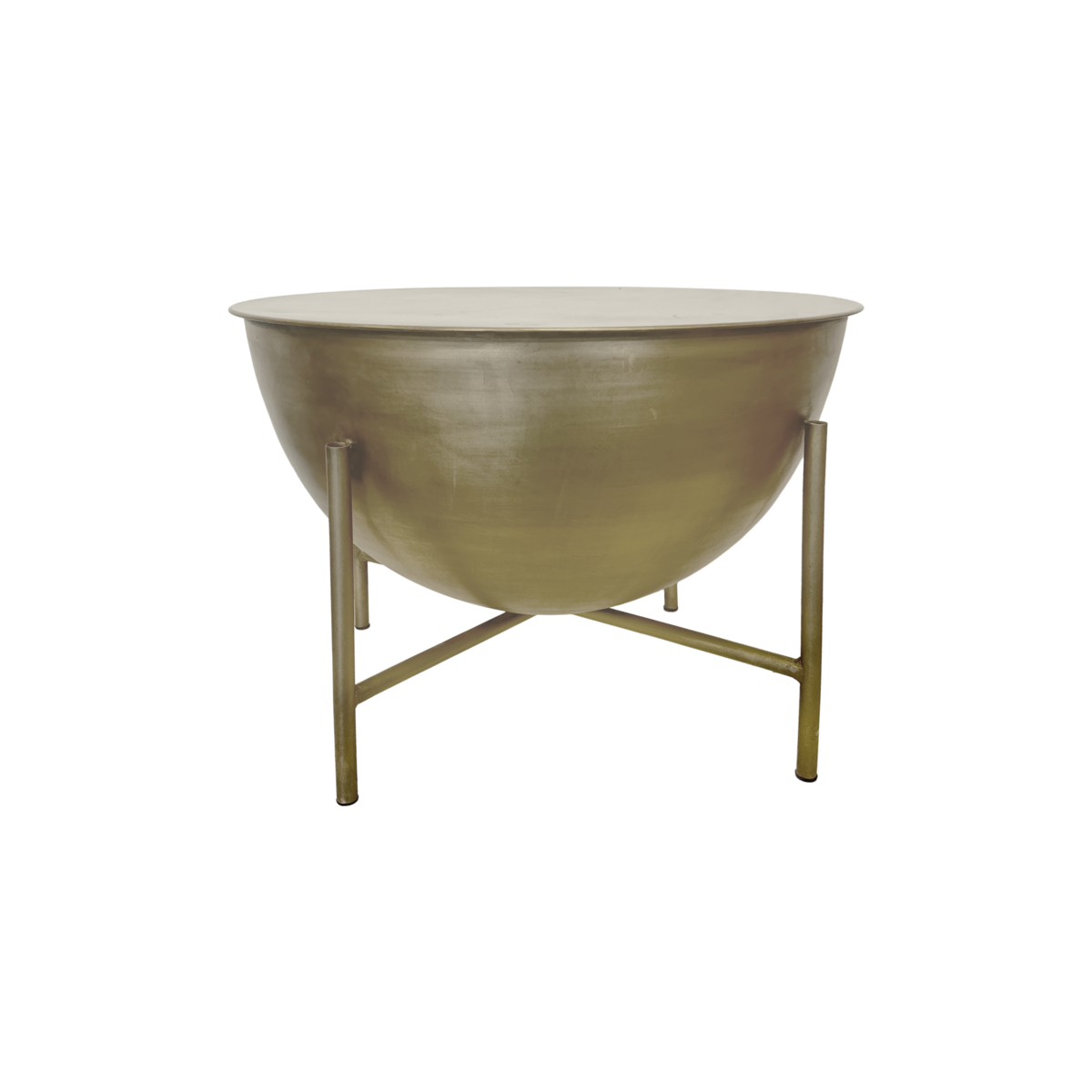 Gold table with 4 metal feet Ø 60 x 46 h cm