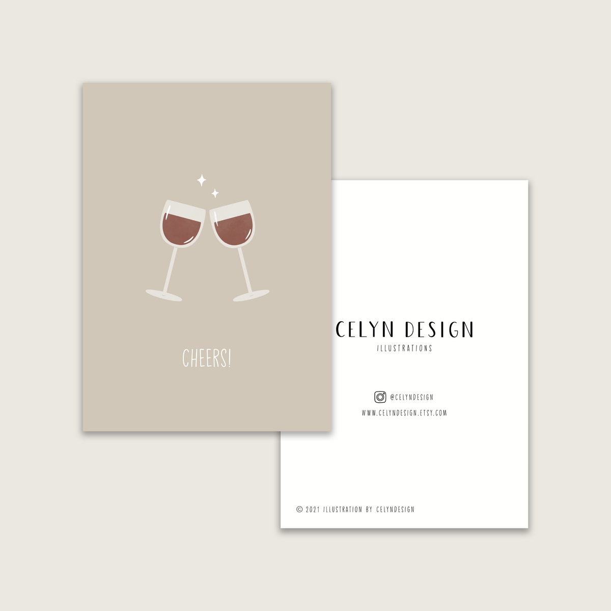 Wenskaart met envelop - Cheers