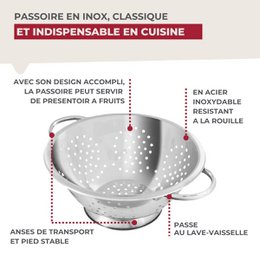 24 cm stainless steel strainer with Fackelmann handles