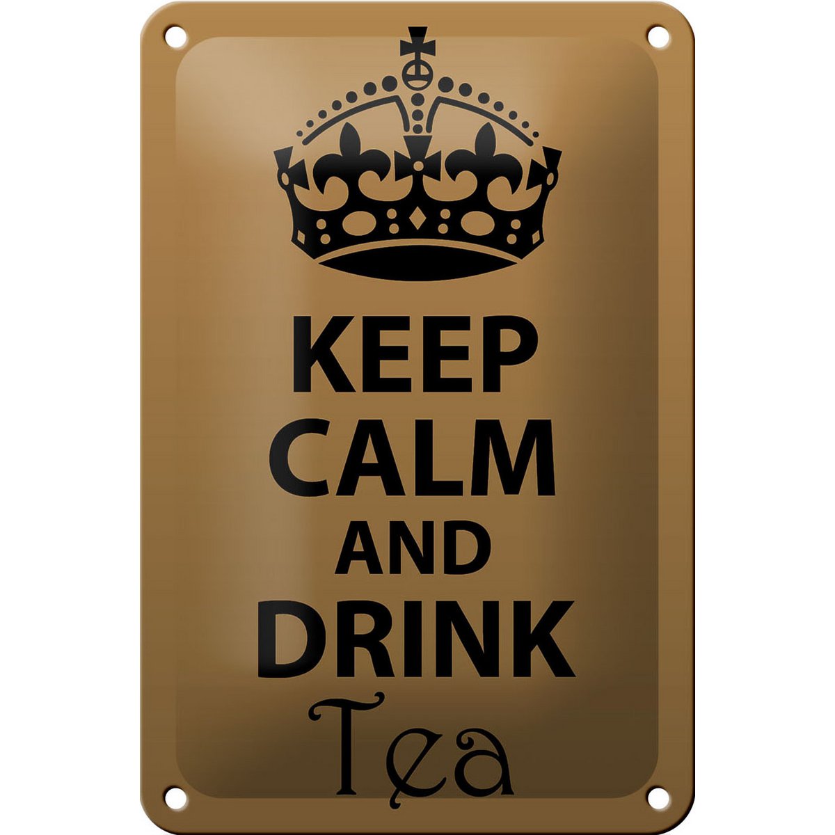 Tin sign saying 12x18cm Keep Calm and drink tea decoration