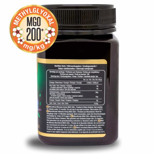 100 % ren, rå Manuka honning MGO 200+ (500 gram)