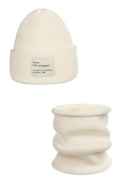 Ensemble bonnet et écharpe BRIGID NEW – 100% laine mérinos – écru