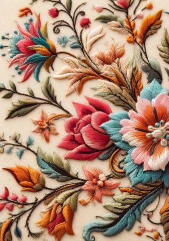 Sustainable card - Embroidery vintage