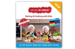 Ricettario Kids Easy Cup: Cottura al forno con i bambini (parte 1), cofanetto da forno incl. 5 misurini colorati