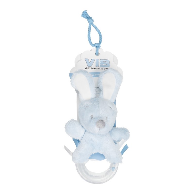 Plush Rabbit Rattle 'Very Important Rabbit' Blue