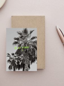 Postkarte "Ich will Urlaub " retro