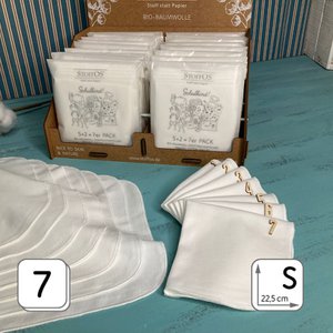 Kinderstofftaschentücher weiß, BioBaumwolle, Schulkind 2+5=7er-Set