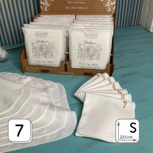 Kinderstofftaschentücher weiß, BioBaumwolle, Schulkind 2+5=7er-Set