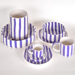 Becher Stripes – viola palazzo