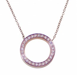 Circle Halskæde Simple L Zirconia rosé