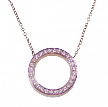 Circle Halskæde Simple L Zirconia rosé