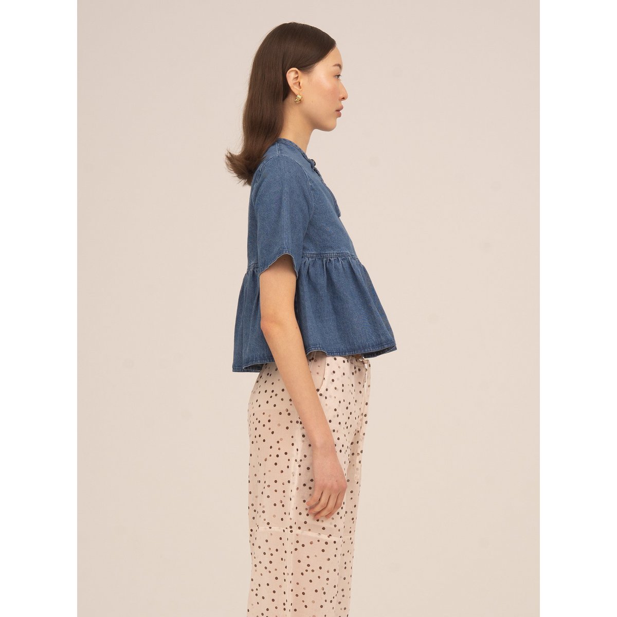 Denim top met sterrenverlichting