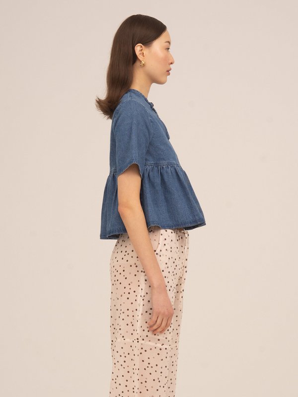 Denim top met sterrenverlichting