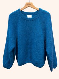 Pull col rond manches raglan en 76% mohair et laine