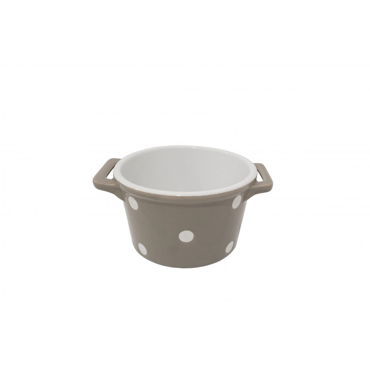 Cuenco para cereales beige con asas y lunares Isabelle Rose