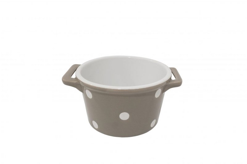 Cuenco para cereales beige con asas y lunares Isabelle Rose