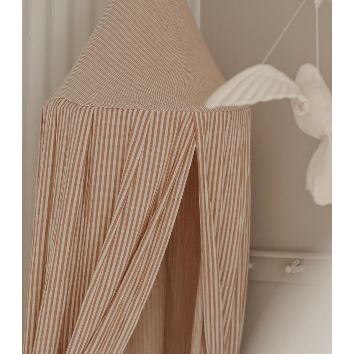 Beige Stripes  - Bed canopy