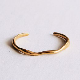 Armring bølge lille - guld