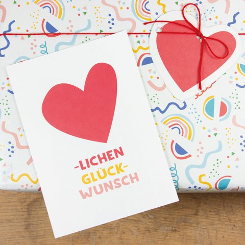 Ansichtkaart "Gefeliciteerd" van gerecycled papier