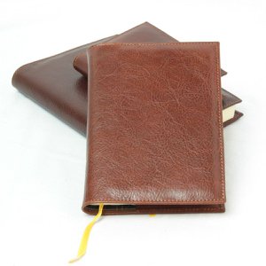 Full grain leather small diary - brown