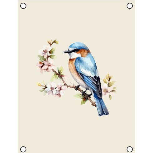 Tuinposter Vogel (bloesem)