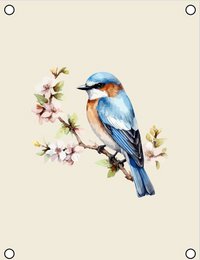 Tuinposter Vogel (bloesem)