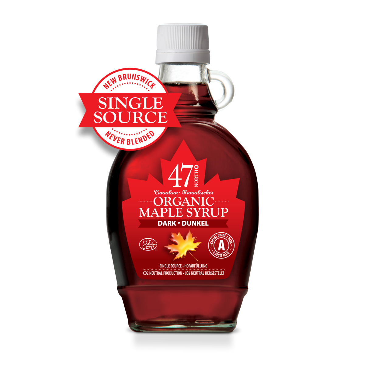 SINGLE SOURCE Bio Maple Syrup, Canada Grade A, donker, robuust - 250g