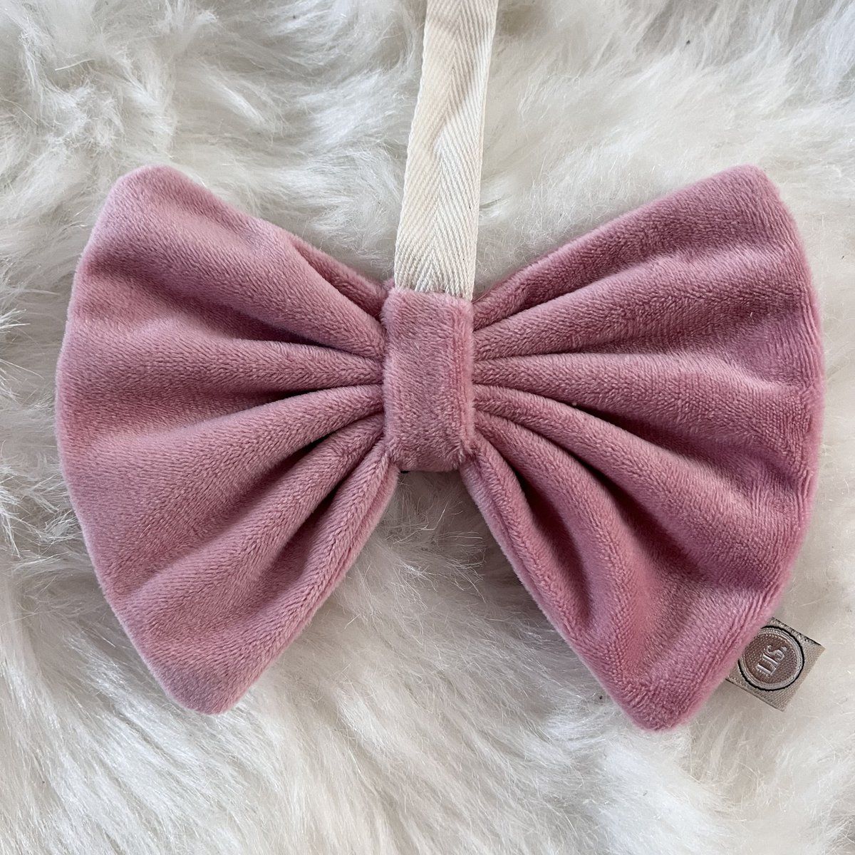 Noeud en tissu pour tétine - vieux rose